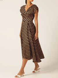 SACHA DRAKE DOTTI WRAP MIDI DRESS