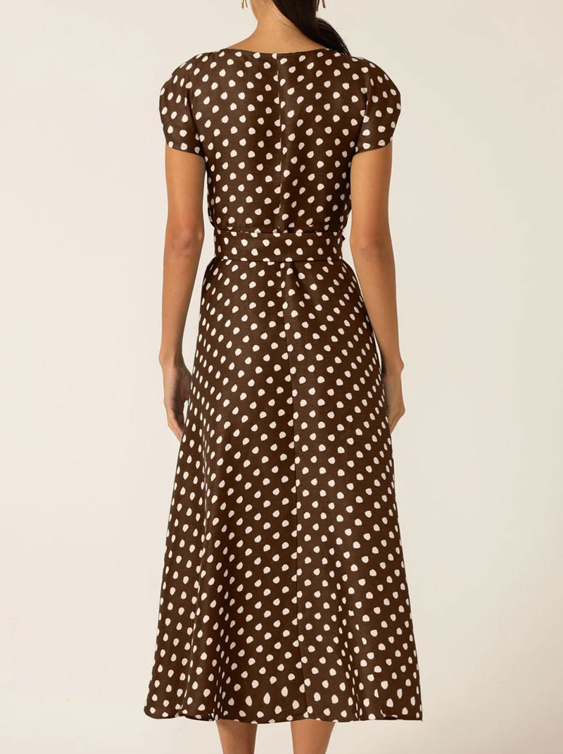SACHA DRAKE DOTTI WRAP MIDI DRESS