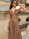 SACHA DRAKE DOTTI WRAP MIDI DRESS