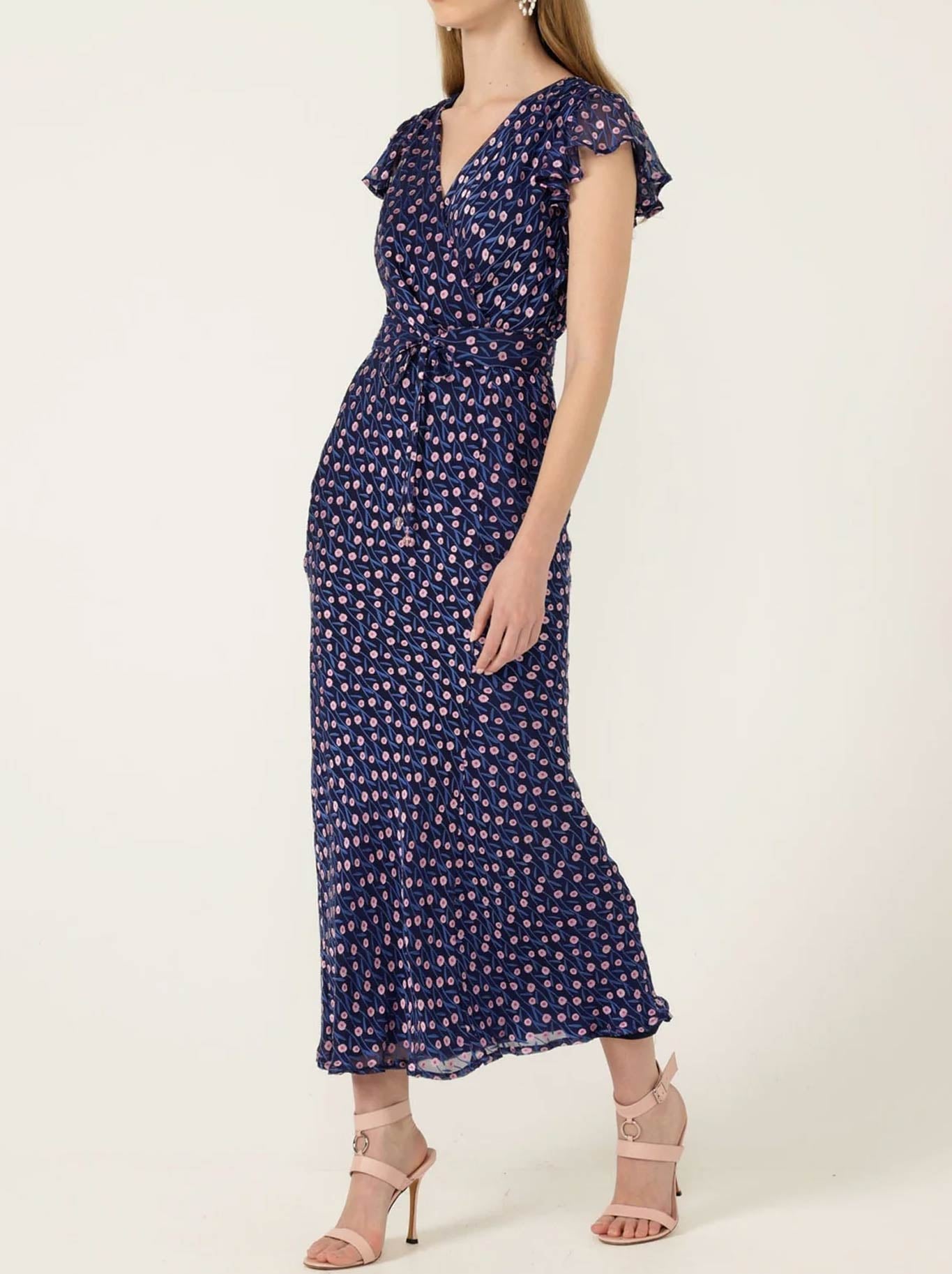 SACHA DRAKE FLEUR DE LYS MIDI DRESS