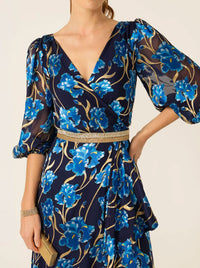 SACHA DRAKE LINNEE WRAP MIDI DRESS