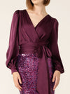 SACHA DRAKE SATIN FAUX WRAP TOP