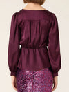 SACHA DRAKE SATIN FAUX WRAP TOP