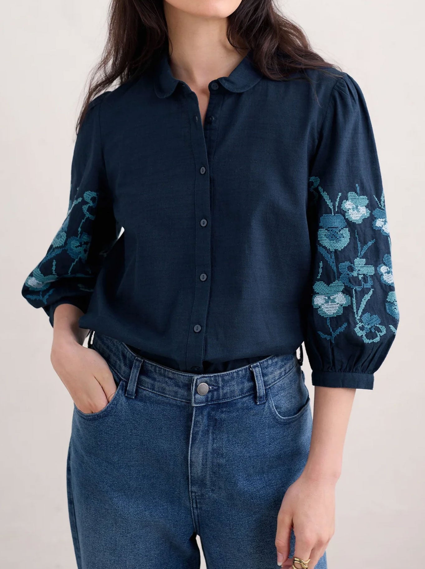 SEASALT HOPE COTTAGE EMBROIDERED BLOUSE
