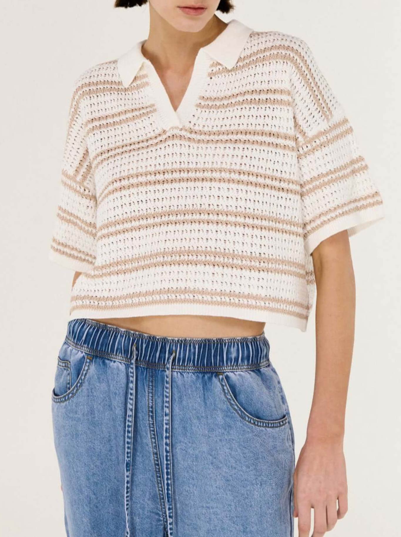 STAPLE THE LABEL EAMON KNIT POLO TEE