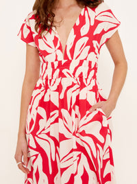 STAPLE THE LABEL SERATA SHIRRED MIDI DRESS