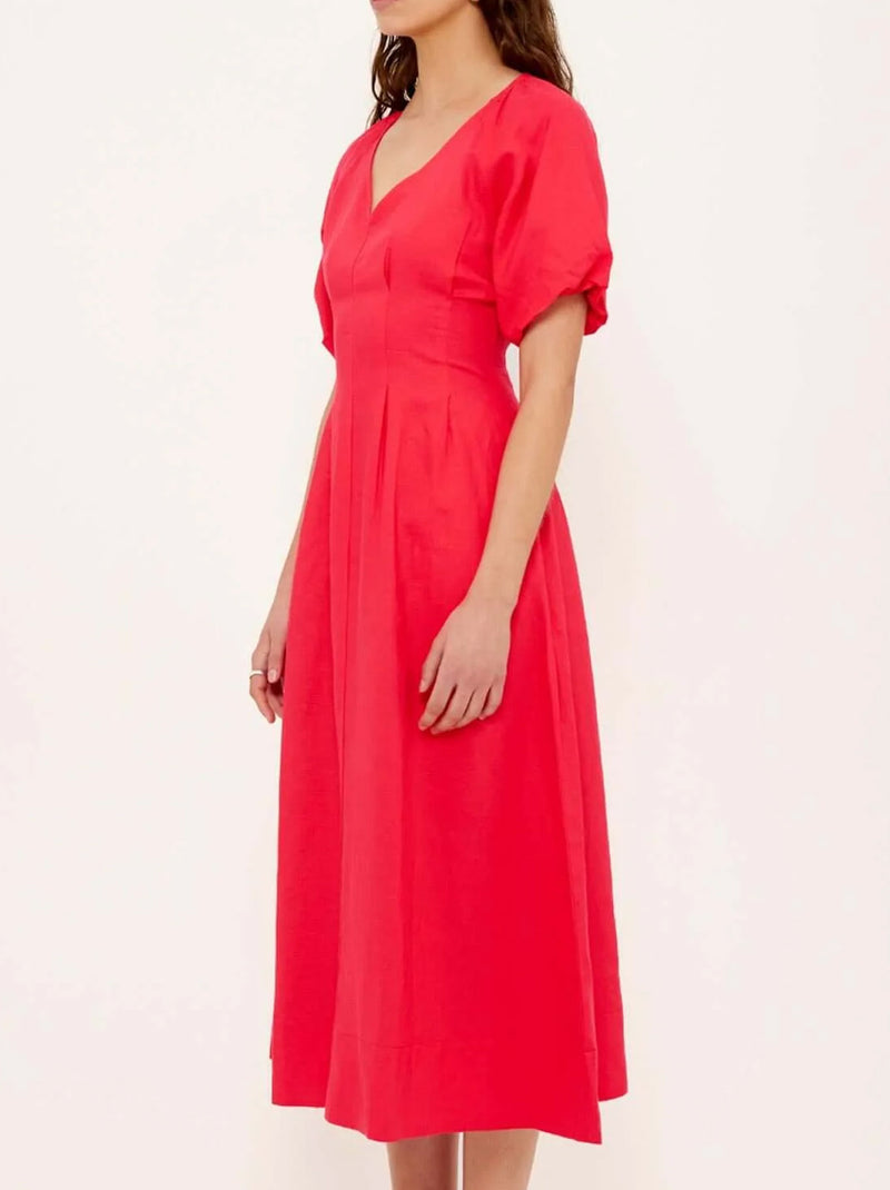 STAPLE THE LABEL VALENTINA V-NECK MIDI DRESS