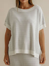 TALAMAYA CREPE KNITTED TEE PULLOVER
