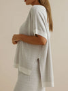 TALAMAYA CREPE KNITTED TEE PULLOVER