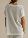 TALAMAYA CREPE KNITTED TEE PULLOVER