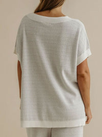 TALAMAYA CREPE KNITTED TEE PULLOVER