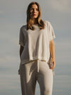 TALAMAYA CREPE KNITTED TEE PULLOVER