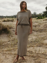 TALAMAYA LATTICE KNITTED SKIRT