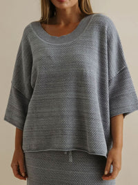 TALAMAYA CORAL KNITTED TEE PULLOVER
