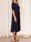 TANI TRI DRESS WITH TRIM
