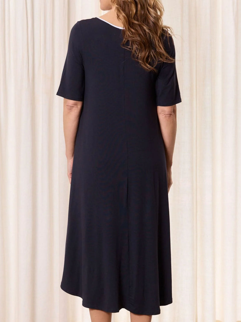 TANI TRI DRESS WITH TRIM