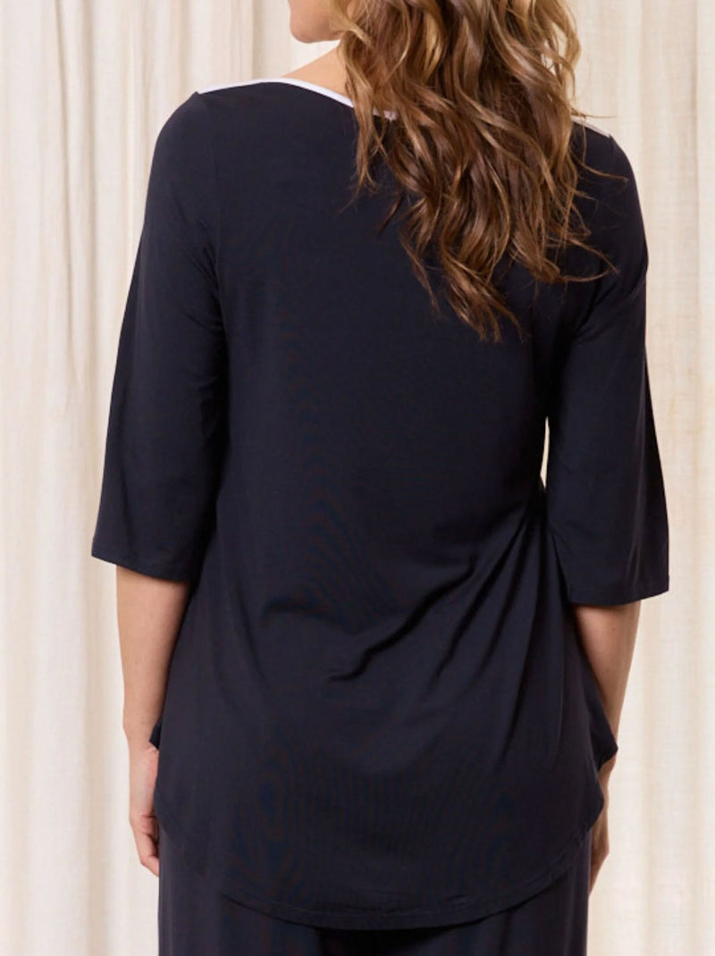 TANI TILLY 3/4 SLEEVE TOP WITH TRIM