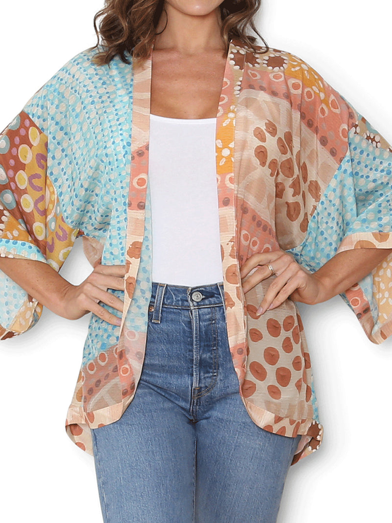 THE ARTISTS LABEL NAROOMA SILK KIMONO