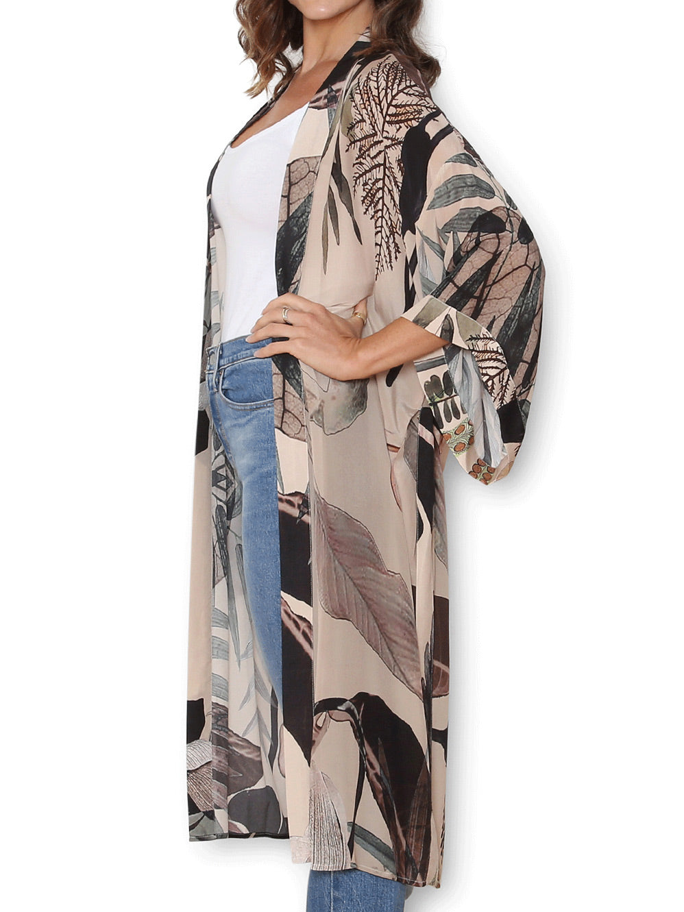 THE ARTISTS LABEL RADIO GARDEN LONG SILK KIMONO