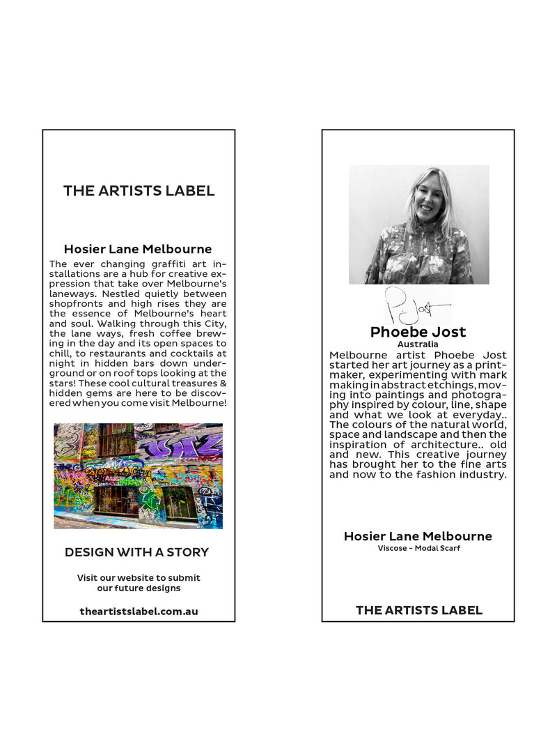 THE ARTISTS LABEL HOSIER LANE MELBOURNE SCARF