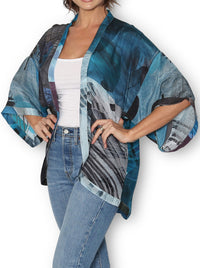 THE ARTISTS LABEL SKETCHBOOK COLLAGE SILK KIMONO