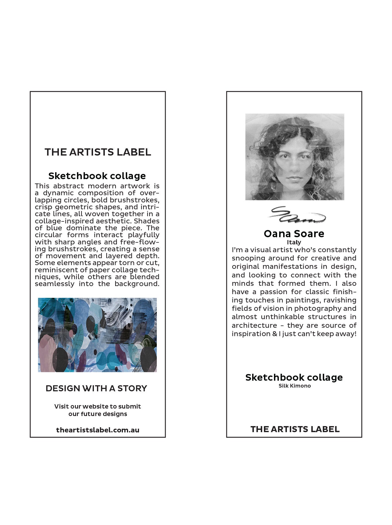 THE ARTISTS LABEL SKETCHBOOK COLLAGE SILK KIMONO