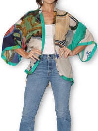 THE ARTISTS LABEL SOME MORNINGS SILK KIMONO