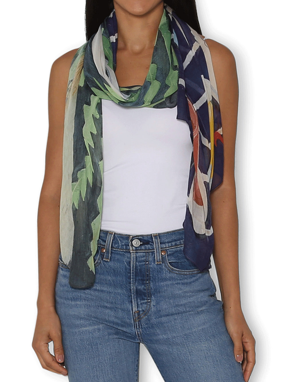 THE ARTISTS LABEL BANKSIA SPECIOSA ON INKY BLACK SCARF
