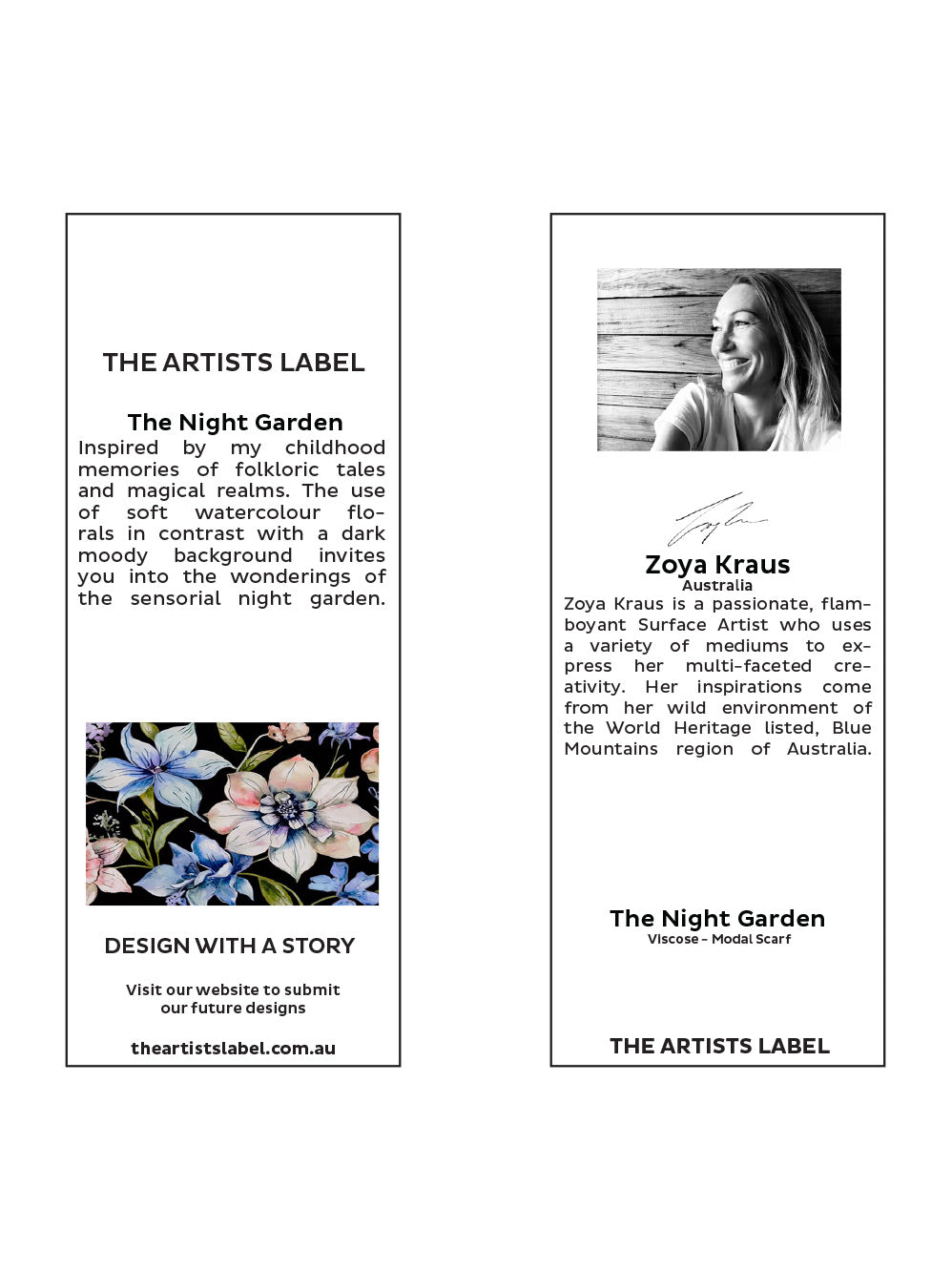 THE ARTISTS LABEL THE NIGHT GARDEN SCARF