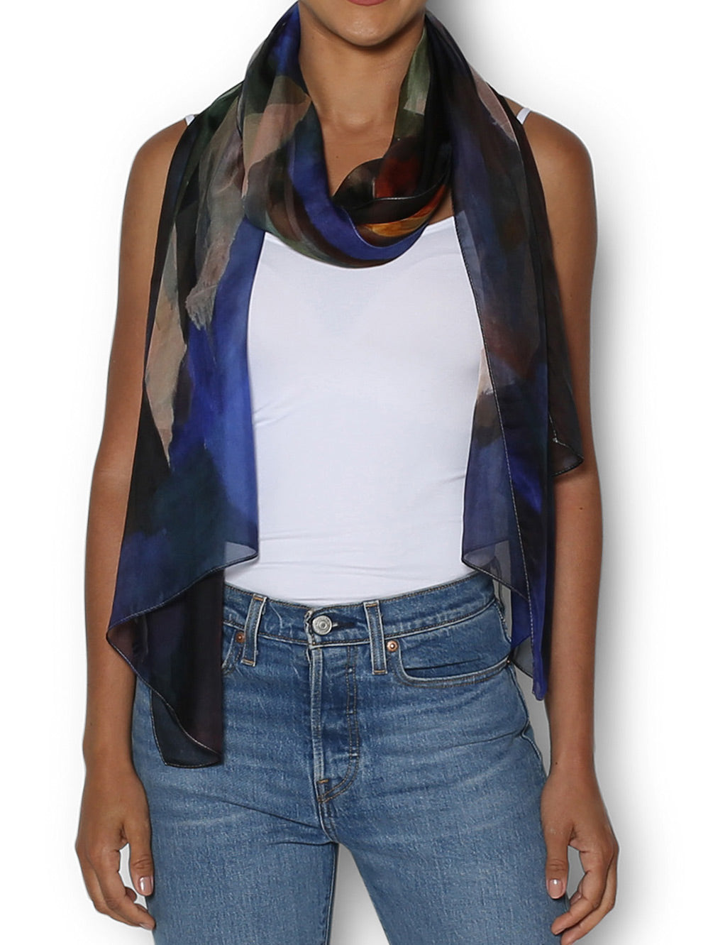 THE ARTISTS LABEL CALLA LILIES SILK SCARF