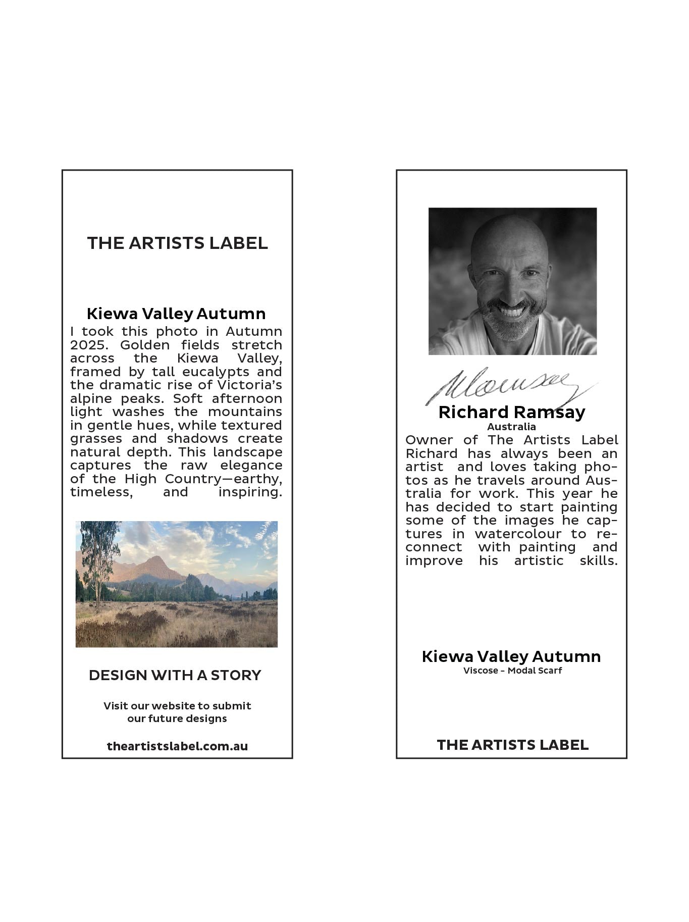 THE ARTISTS LABEL KIEWA VALLEY AUTUMN SCARF