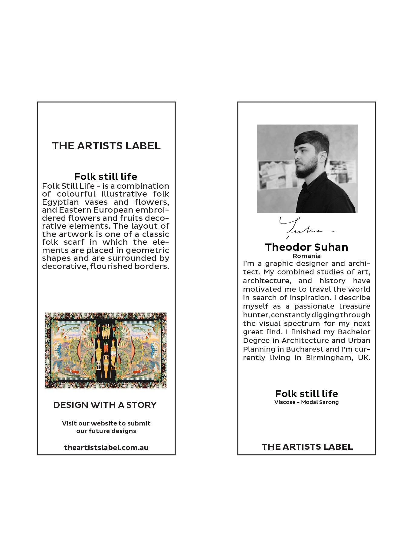 THE ARTISTS LABEL FOLK STILL LIFE SCARF