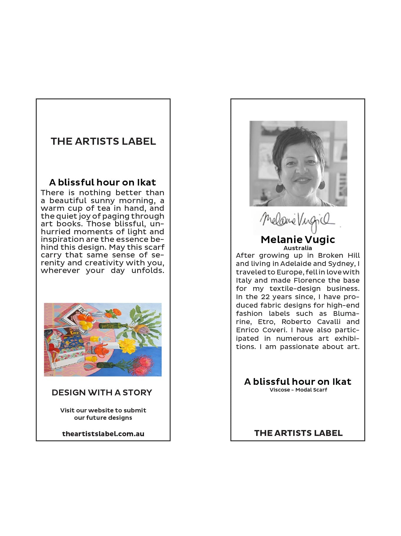 THE ARTISTS LABEL A BLISSFUL HOUR ON IKAT SCARF