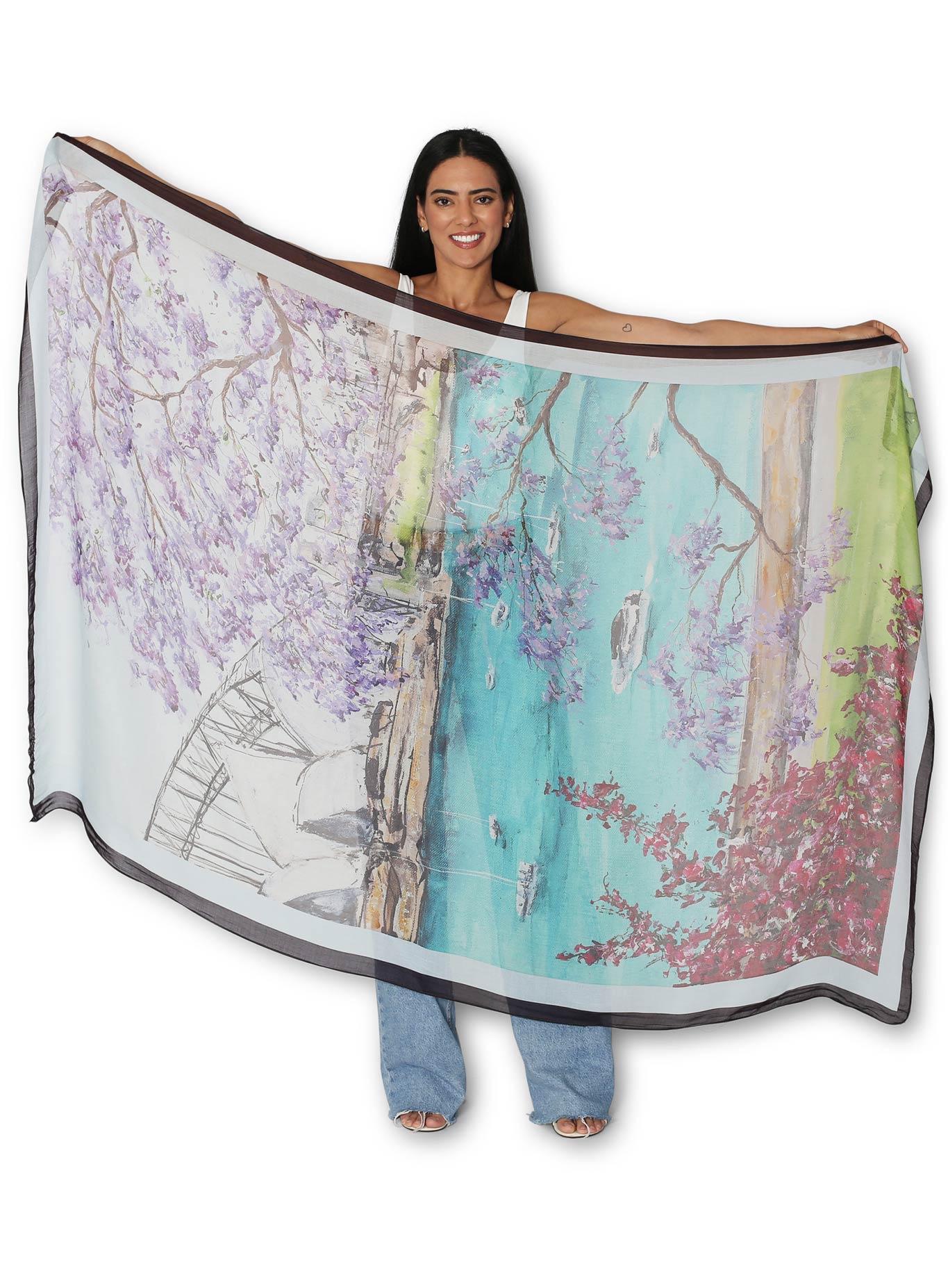 THE ARTISTS LABEL SYDNEY HARBOUR IN SPRING SARONG