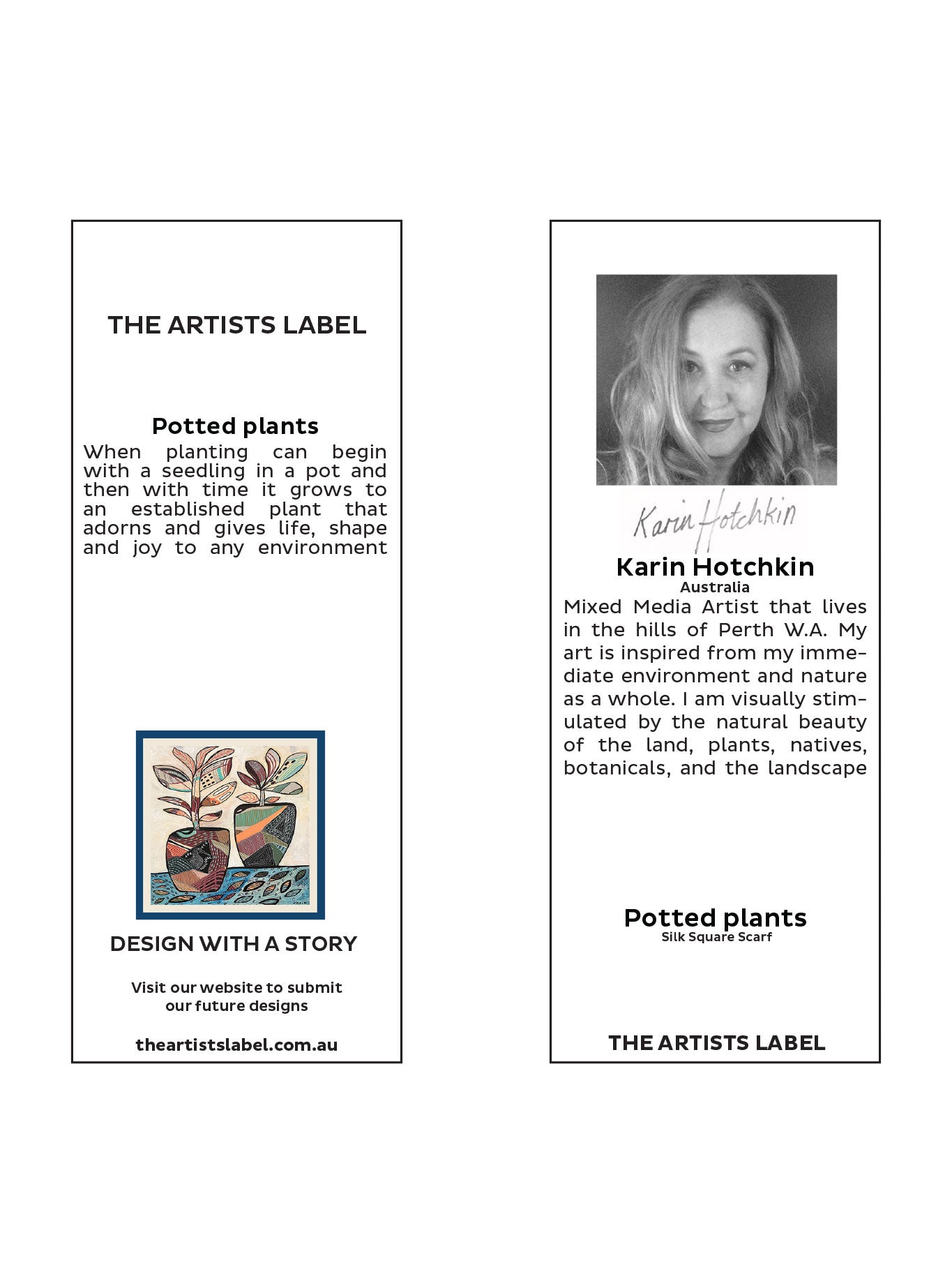 THE ARTISTS LABEL POTTED PLANTS SILK SQUARE