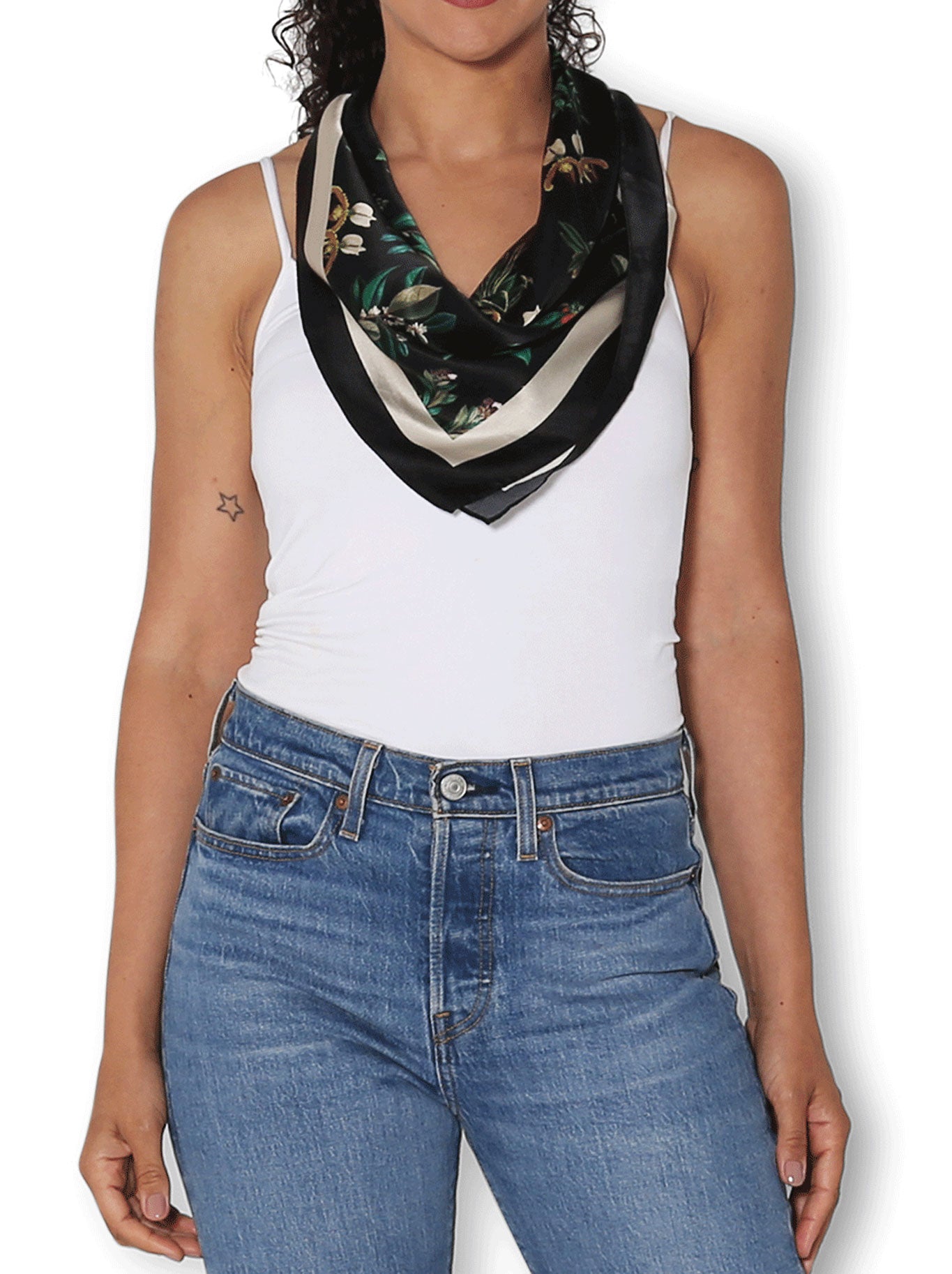 THE ARTIST LABEL ANCIENT BOTANY SILK SQUARE SCARF