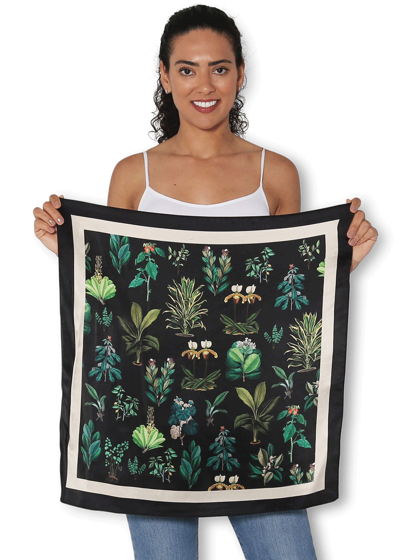 THE ARTIST LABEL ANCIENT BOTANY SILK SQUARE SCARF