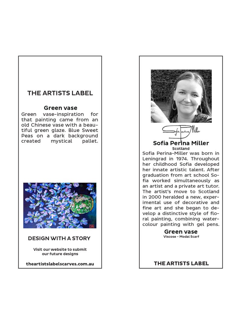 THE ARTISTS LABEL GREEN VASE SCARF