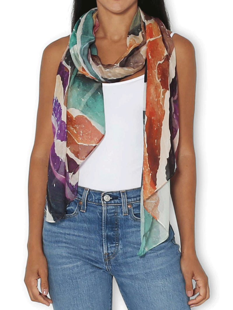 THE ARTISTS LABEL EARTHEN RAINBOW SCARF