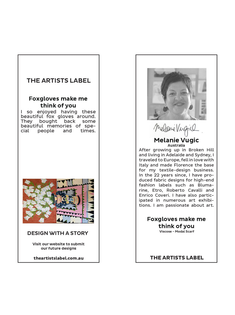 THE ARTISTS LABEL FOXGLOVES MAKE ME THINK OF YOU SCARF