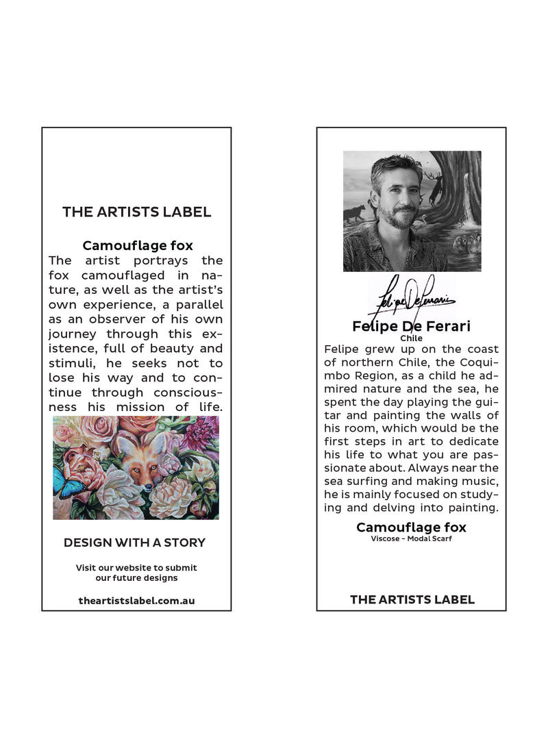 THE ARTISTS LABEL CAMOUFLAGE FOX SCARF