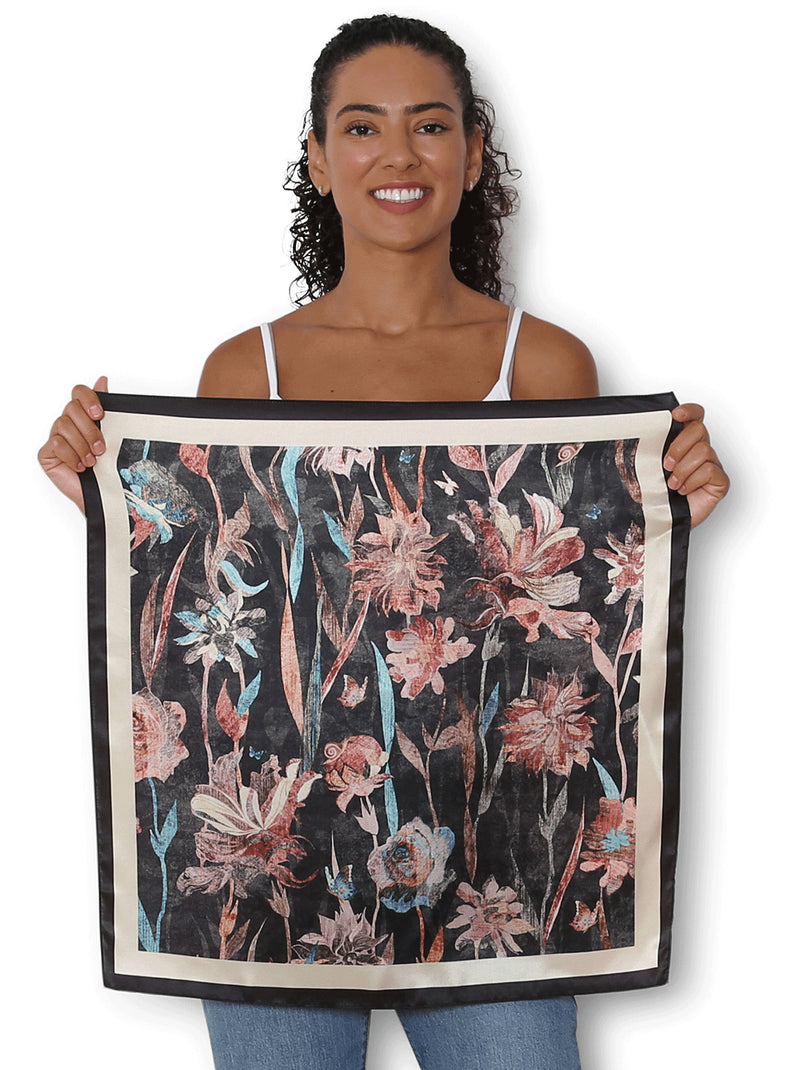 THE ARTISTS LABEL PUZZLE BLOOM SILK SQUARE SCARF