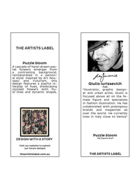 THE ARTISTS LABEL PUZZLE BLOOM SILK SQUARE SCARF