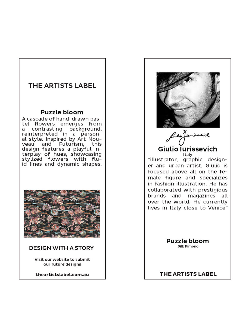 THE ARTISTS LABEL PUZZLE BLOOM SILK KIMONO