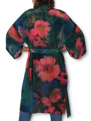 THE ARTISTS LABEL FRENCH MEADOW LONG SILK KIMONO