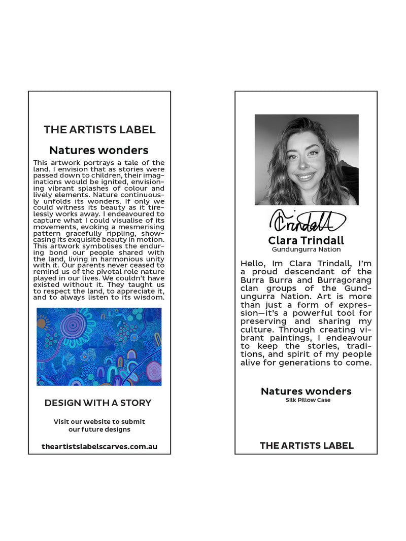 THE ARTISTS LABEL NATURES WONDERS SILK PILLOW CASE