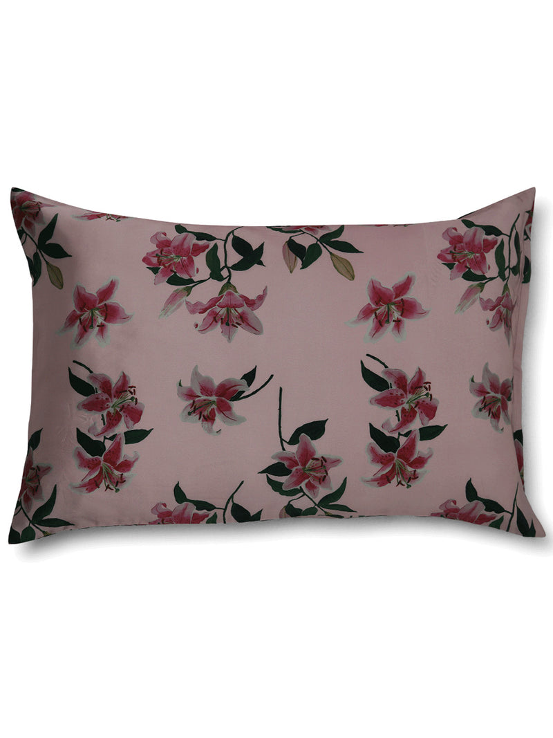THE ARTISTS LABEL DUSTY TIGER LILIES SILK PILLOW CASE