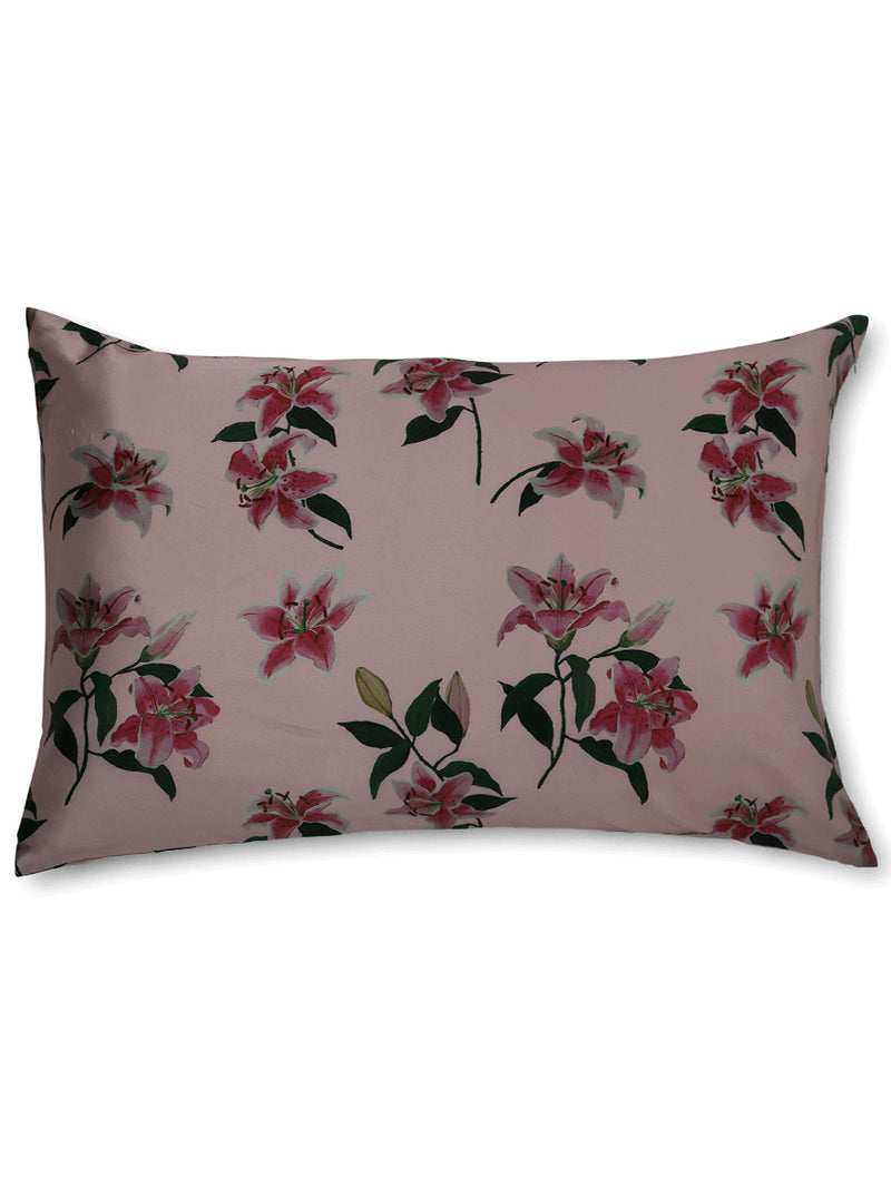 THE ARTISTS LABEL DUSTY TIGER LILIES SILK PILLOW CASE