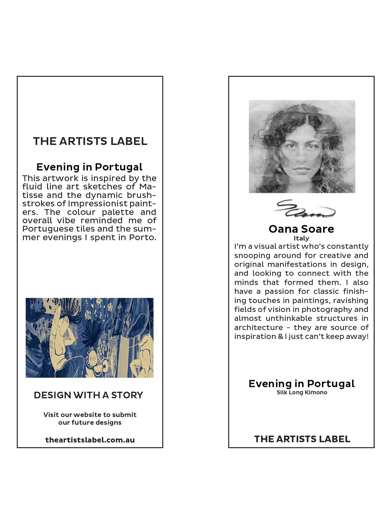 THE ARTISTS LABEL EVENING IN PORTUGAL LONG SILK KIMONO
