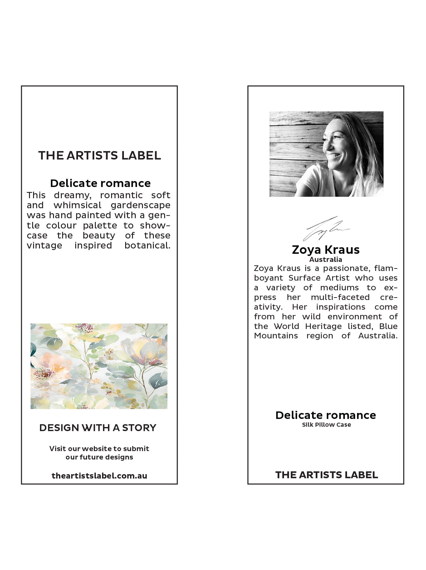 THE ARTISTS LABEL DELICATE ROMANCE SILK PILLOW CASE